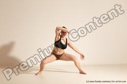 Underwear Martial art Woman White Moving poses Average long colored Dynamic poses Academic